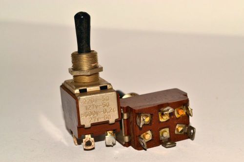 2x toggle switch p2t-1 on-on 3 position 6 pin 6a 250v russian soviet ussr for sale
