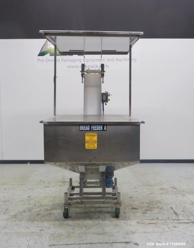 Used- Incline Belt Conveyor With Hopper. Has hopper dimensions of 39&#034; long by 39