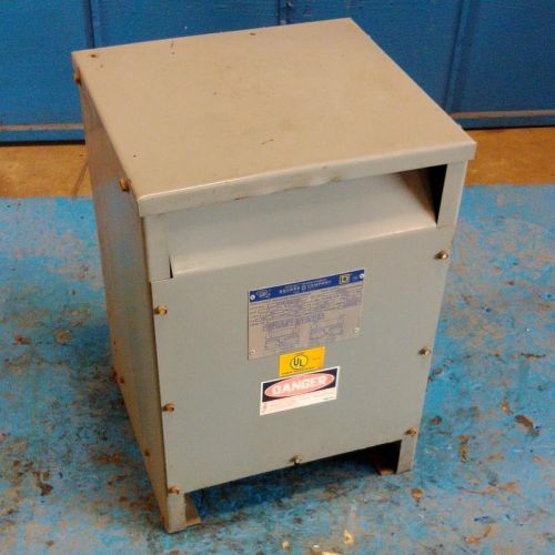 Square d sorgel 1ph type s 480 to 120/240v 15kva transformer cat. 15s40h for sale