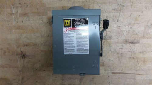 Square d d221nrb 3 hp @ 240vac 30 amps ac fusible safety switch for sale