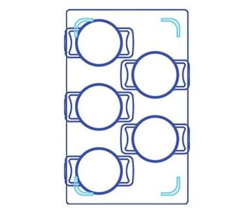 Tablecraft cw1022e hot food template 13-1/2&#034; x 21-5/8&#034; cuts fit (5) cw2052 for sale