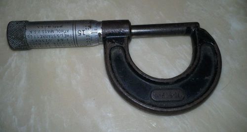 Vintage ls starrett micrometer no. 436 1 inch black for sale