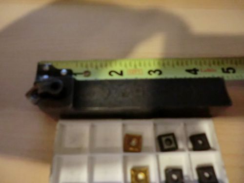 USED HOLDER MSDNN12-38 3/4 SQUARE AND 6 PCS INSERT CARBIDE /USA