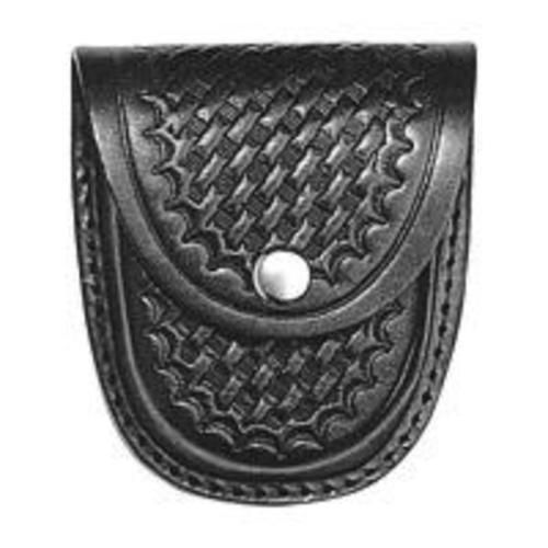 Boston Leather 5514-3-B Black BW X-Large Round Bottom Handcuff Case Brass Snap