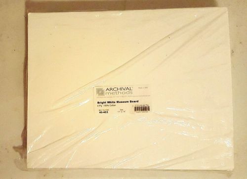 Archival Methods 11x14in Museum Board,Bright White,25Pk #40403