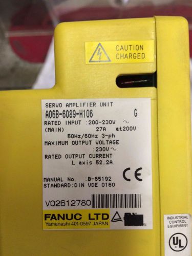 Fanuc A06B-6089-H106 servo amplifier with A06B-6089-H711 discharge resistor