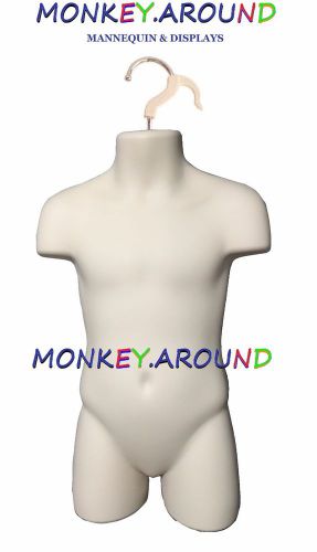 +1 Hanger 1 Child Flesh MANNEQUIN Torso Form Display Girl Dress Boy Shirt Pants