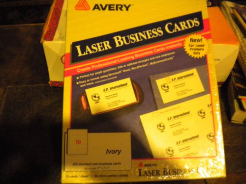 Avery Laser Business Cards - 5376 - Ivory - 250 cards - 10 cards/sheet -3 BOXES!