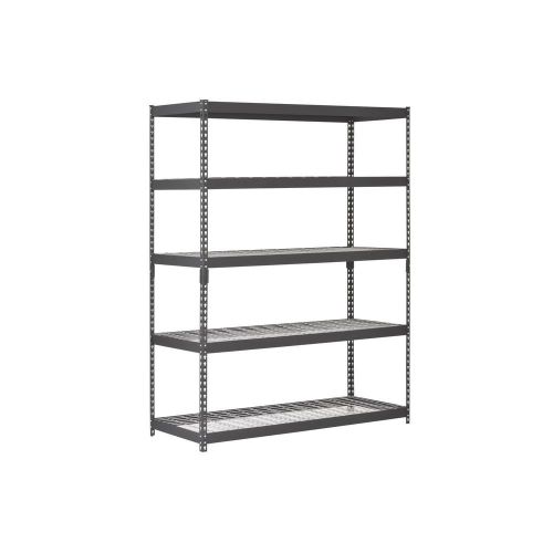 Rack 5-shelf heavy duty steel shelving black industrial commercial ab754187 for sale
