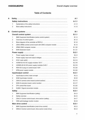 Heidelberg PrintMaster, PM, Print Master  74 Electrical service manual (088)
