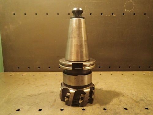 Carboloy 4&#034; Indexable Carbide Shell Mill CAT-50 V-Flange Taper Shank