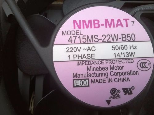 NMB-MAT, 4715MS-22T-B50, Minebea Axial Fan 220VAC  1 Phase