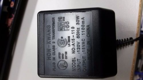 ZZ6: HON-KWANG A15-110 BARRELL Plug-in Class 2 Transformer A/C Power Supply Cord