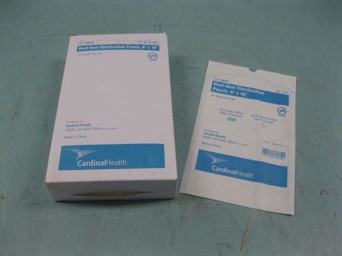 Lot (200) cardinal health 90610 heat-seal sterilization pouch 6x10&#034; new h8 (2003 for sale