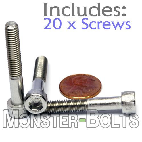 M6 x 40mm – qty 20 – din 912 socket head cap screws - stainless steel a2 / 18-8 for sale