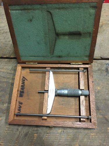 Vintage Helios Depth Micrometer In Original Box