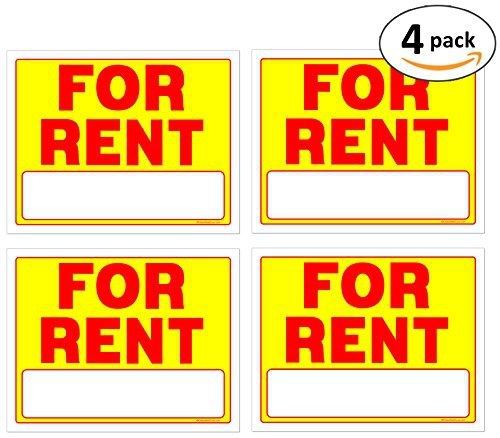 Garage Sale Pup For Rent Signs, 11 x 14 Inch, Neon Fluorescent Yellow &amp; Red,