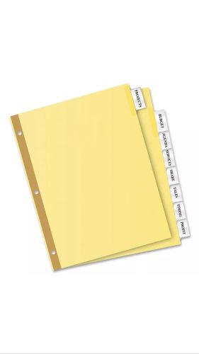 Avery 11115 Bulk Pack Insert Dividers, 8 Tabs/ST, 24 Sets/BX, Buff Stock/Clear