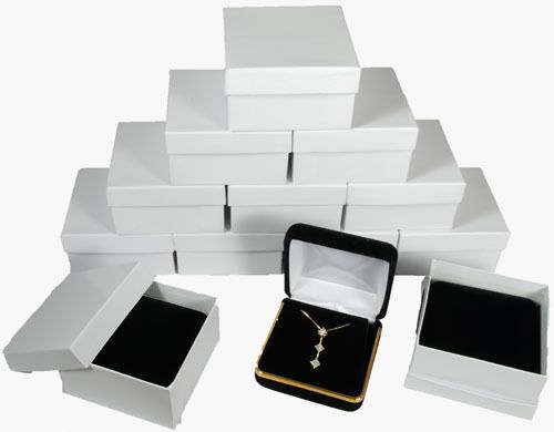 12 Piece Black Velvet Necklace Earring Jewelry Gift Box 2 5/8&#034; x 2 5/8&#034; x 1 3/8&#034;