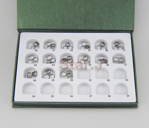 60pcs 1set dental orthodontic plain smooth bands for second molar- 15 sizes for sale
