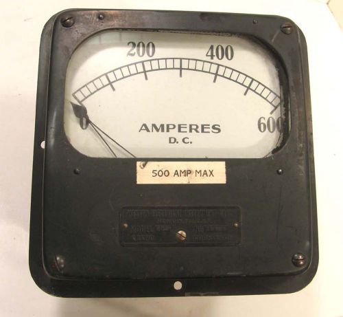 Old steampunk weston electrical model 502 amp amperes dc zero corrector meter for sale