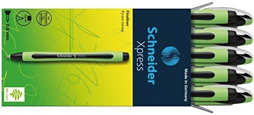 Schneider Xpress Fineliner 0.8mm Porous Point Pen, Black, Box of 10 Pens