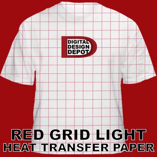200PK INKJET HEAT TRANSFER PAPER FOR LIGHT PRINTING -Red Grid- :)