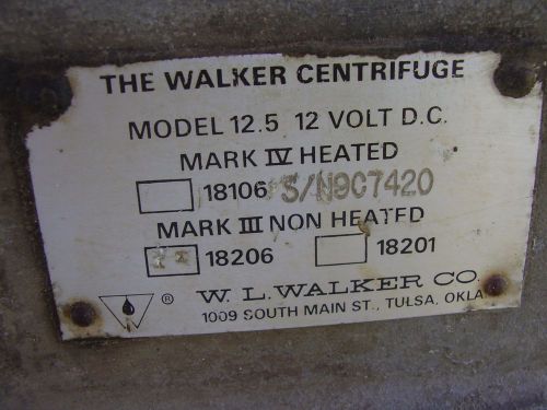Centrifuge ,w. l. walker. pumper, guager centrifuge for sale