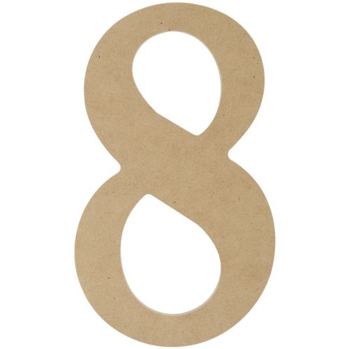 &#034;MDF Classic Font Wood Letters &amp; Numbers 9.5&#034;&#034;-8, Set Of 6&#034;