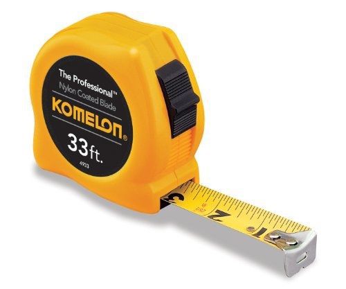 Komelon 4933 The Professional Nylon Coated Steel Blade Tape Measure 33-Foot by