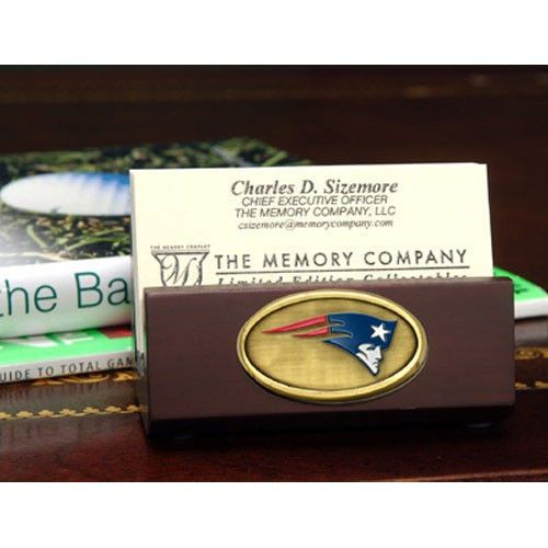 New England Patriots Wooden Business Card Holder