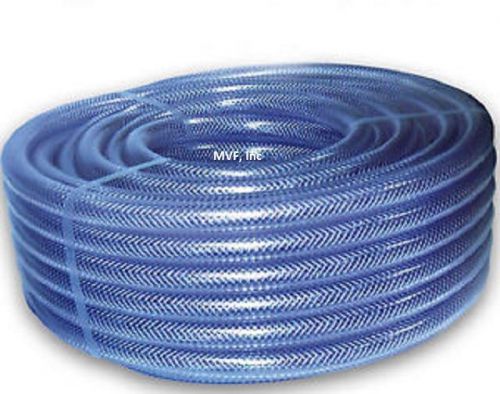 Tubing, braided pvc clear 1/2&#034; id x 0.75&#034; od x 5ft, fda approved  &lt;410.050x5 for sale