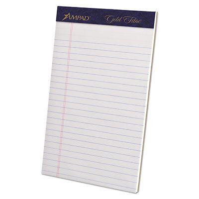 Gold Fibre Writing Pads, Jr. Legal Rule, 5 x 8, White, 50 Sheets, 4/Pack