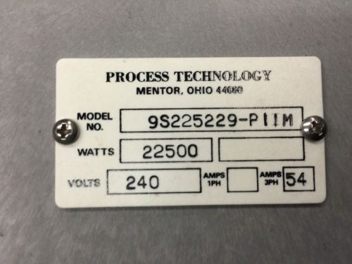 Process technology 22.5 kw electric immersion heater 9s225229-piim 316 ss nib for sale