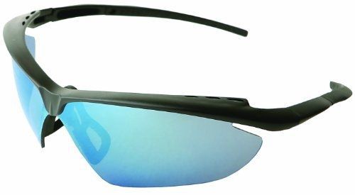 ERB 17976 NightFire Safety Glasses, Black Frame with Blue Mirror Lens, 12-Pack