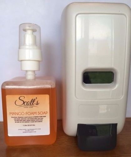 Scotts super mango foam hand soap 1 liter/33.8 fl oz and dispenser super special for sale