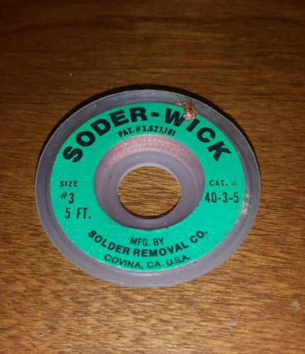 Solder Wick #3 Solder Removal 5ft Roll