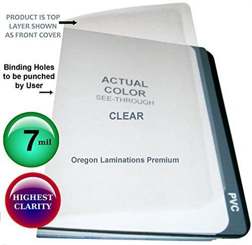 Oregon Lamination Premium 7 Mil Clear Report Binding Covers Plastic Sheets (Pack