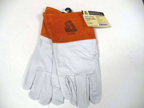 Steiner 02242 Large  TIG Gloves,Grain Kidskin Unlined 4&#034; Gold Cuff-Free Shipping