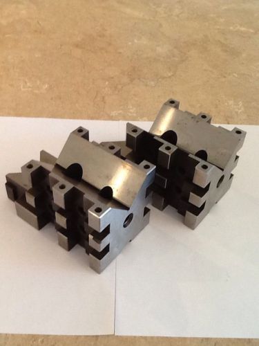 Pair of tool maker v- block off /set / 3&#034; x 3&#034; x 5 1/8&#034; lg. for sale