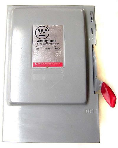Square-d westinghouse 30a non-fusible safety switch heavy duty 3-ph 600vac hu361 for sale