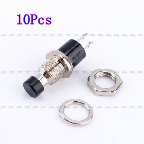New 10pc mini momentary on/off lockless push button switch black 2pins useful for sale