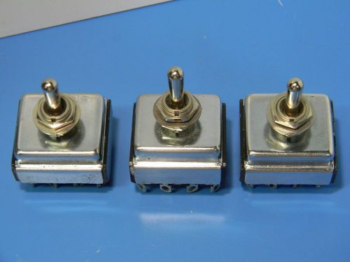 AIRCRAFT AVIONICS TOGGLE SWITCH LOT OF 3, CUTLER-HAMMER USA MADE, 4PST ON-OFF-ON