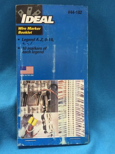 Ideal - wire marker booklet stickers * a-z &amp; 0-15 * letters &amp; numbers #44-102 for sale
