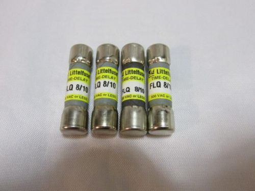 NEW NOS Lot of (4) Littelfuse FLQ-8/10 Time-Delay Fuses 500V