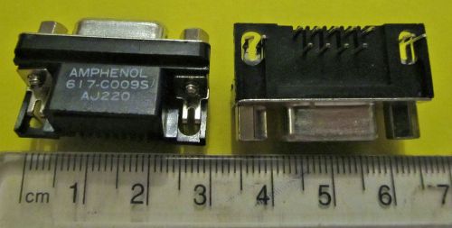 D-Sub Standard Connector,Amphenol,617-C009S/AJ220F 9 POS,Thru Hole,2 Pcs