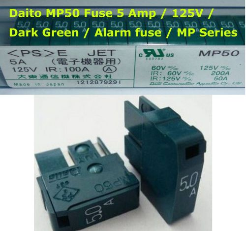 5 pcs x DAITO MP50 Alarm / indicating fuse 5.0A / FAUNC / Dark Green / RoHS