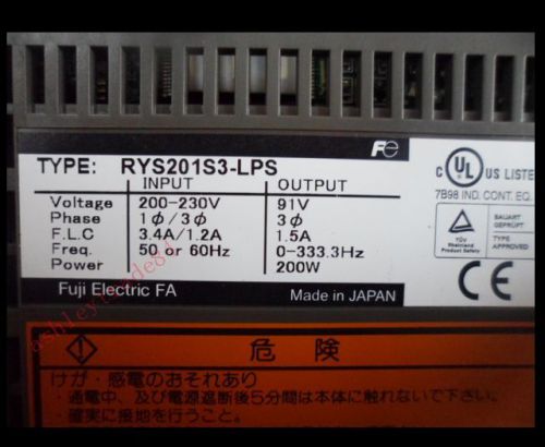 1PC Used FUJI Servo Drives RYS201S3-LPS Tested