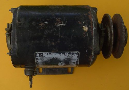 Vintage emerson model s55nxstb-2749 1/3 hp electric blower fan motor &amp; pulley for sale