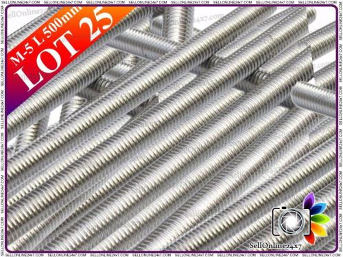 25 Pieces Fully Threaded Rod/Bar Length - 500MM A2 Stainless Steel
